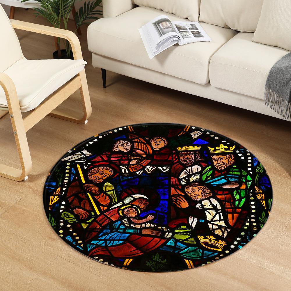 Bedroom Kids Play Floor Carpet Door Mat Modern Living Room Carpet Notre Dame Church Painted Round Room Carpet Chair Mat