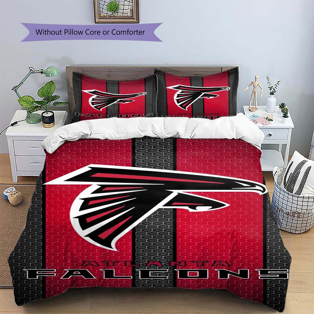 Falcons Pattern Bedding Set Quilt Cover Pillowcase Home Decor Gift (1 * Duvet Cover + 2 * Pillowcase, Without Core)