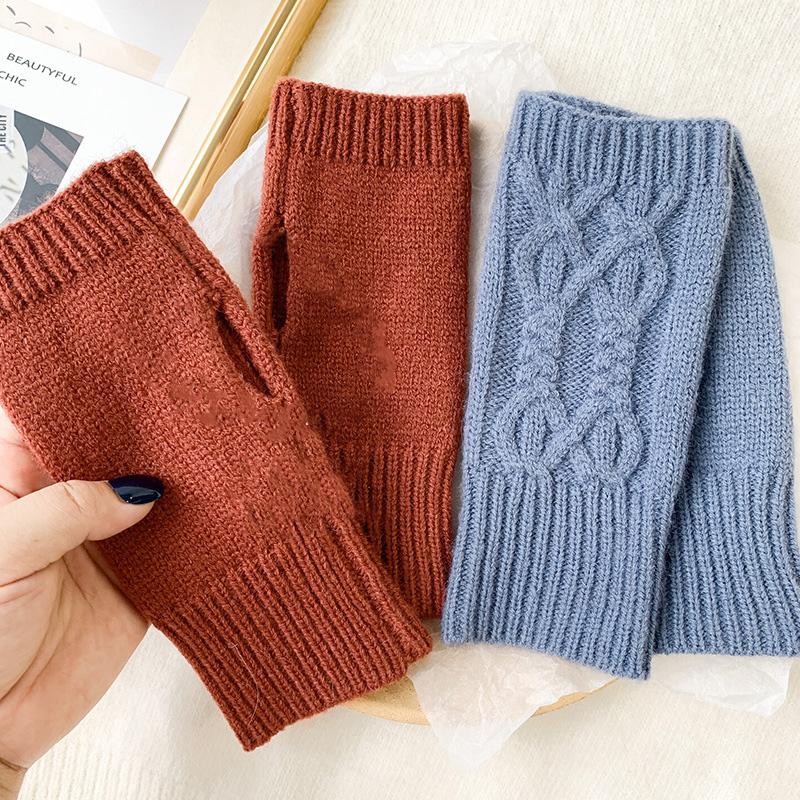 Pletené rukavice bez prstů Podzim Zima Teplé Vlněné Rukavice bez prstů Muži Ženy Univerzální Měkké Zápěstní Rukavice Palčáky Ohřívače