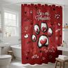 1pc Valentine's Day Romantic Red Cat Claw Print Waterproof Privacy Shower Curtain with 12 Hooks, Multiple Sizes, Easy to Install