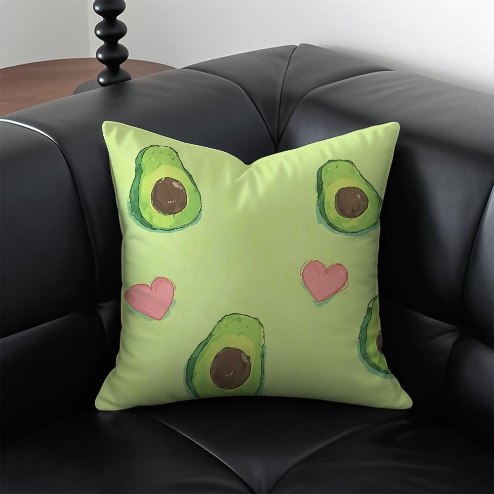 Avocado print Cushion Cover Pillow Case Antidustmite Invisible zipper silky plush cushion