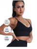 Nahtloser Damen-Sport-BH mit dünnen Trägern, herausnehmbaren Polstern und einfarbig
