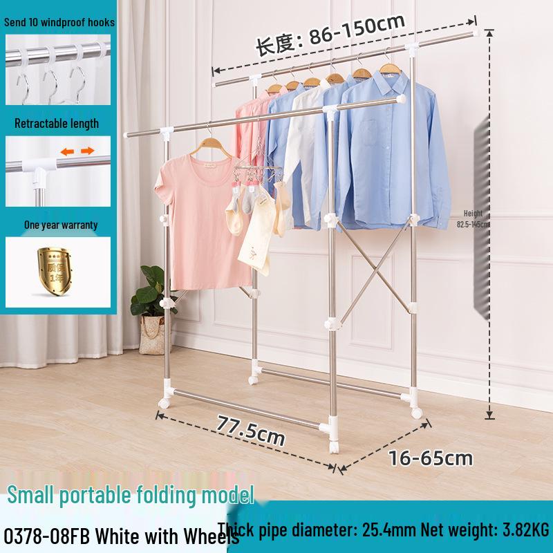 Portable Folding Clothing Display & Drying Rack for Outdoor & Camper Van Use