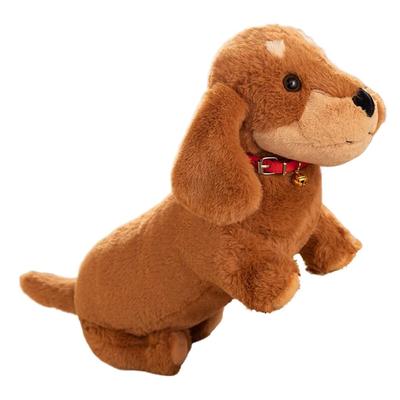 Dachshund Pluche Hond Lichaam Realistisch Miniatuur Pluizig en Interieur School Entree Schattig Cadeau Kussen, Dachshund, Slaperig, Levensgetrouw, Zacht, Rustgevend, Decor,