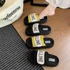 High-value Slippers Women's Summer 2025 Korean Version of Letter Velcro Platform Casual One-word Sandals Outer Slippers Women's Shoes