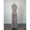 Women's V-Neck Sleeveless Vest Vest Draped Wide Leg Western Pants Casual Suit