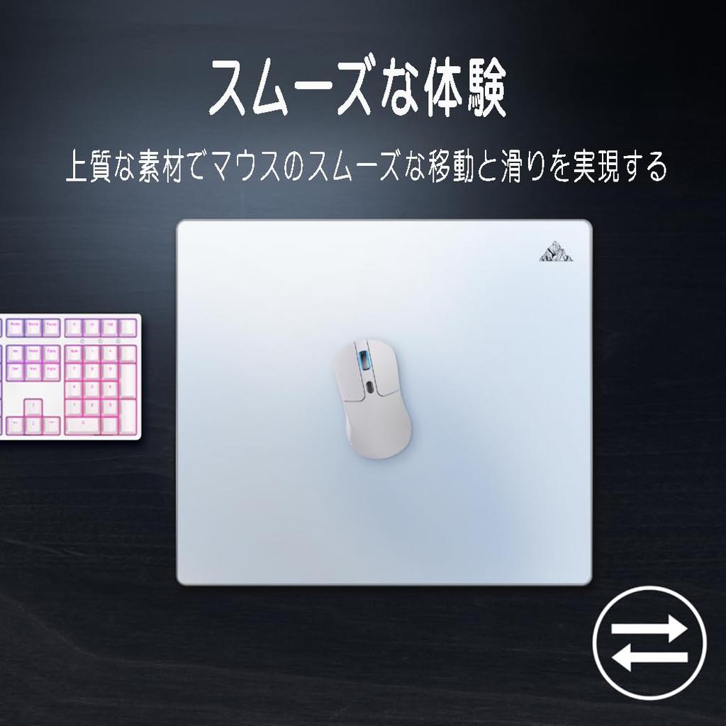 Lovicool Gaming Glass Mouse Pad, Non-Slip, Durable, Tempered Glass for FPS Games and Office Use, 400x450mm, White