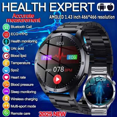 Pre Xiaomi Nové inteligentné hodinky na meranie zdravia pre mužov Kyslík v krvi Kyselina močová EKG+PPG Tlak krvi v tele Bluetooth hovor Športové hodinky