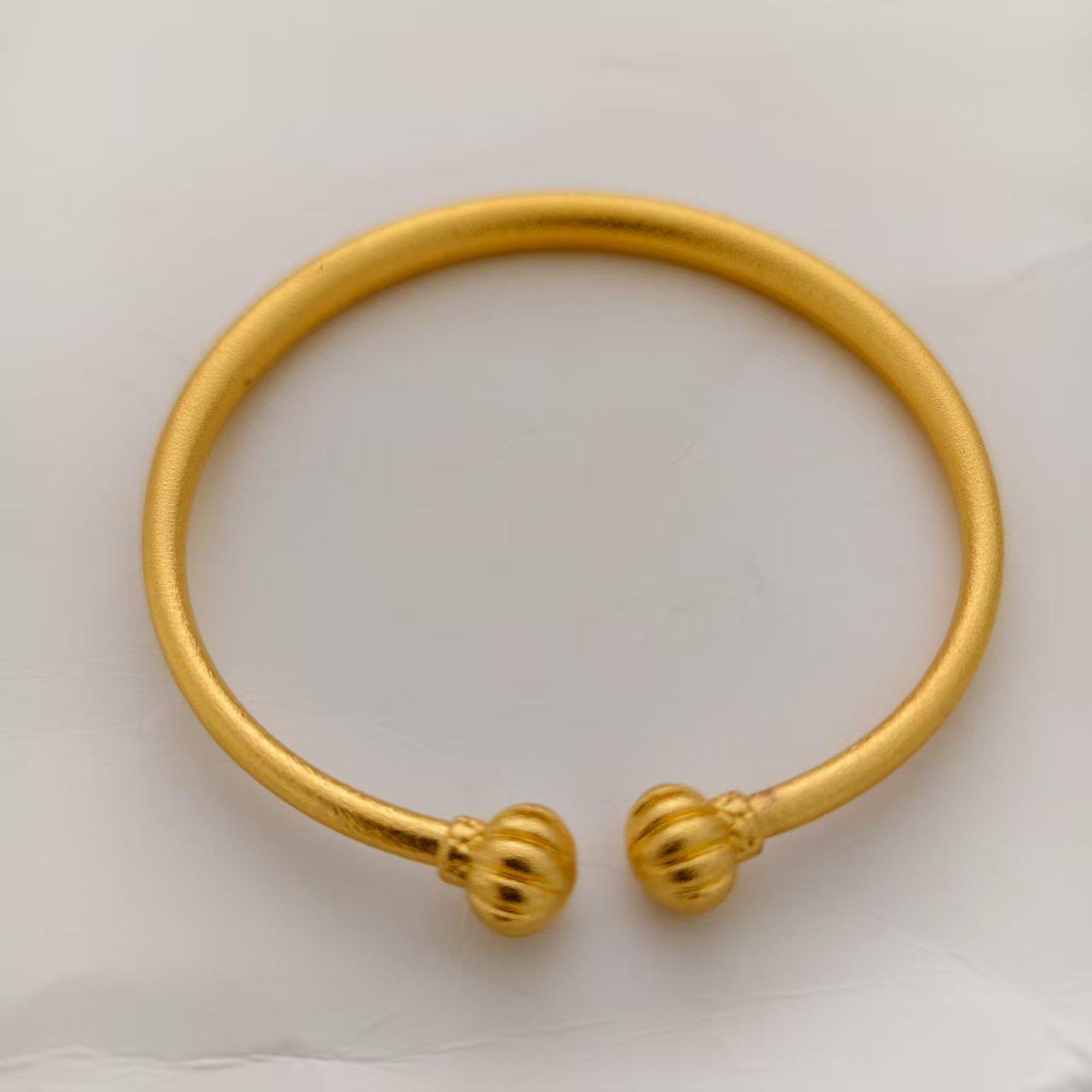 

Трендовый браслет-манжета в китайском стиле гуочао с бусинами-тыквочками: Древнее ремесло, браслет в стиле легкой роскоши Metal