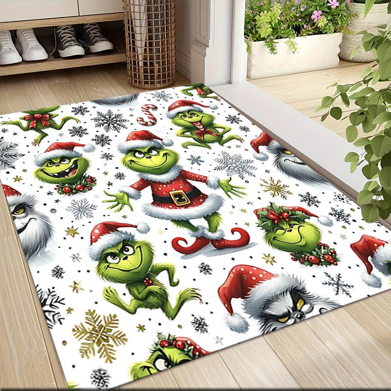 Grinch Christmas Carpet Rug Soft Washable Antislip Home Living Room Sofa Mats Personalized Christmas Rug