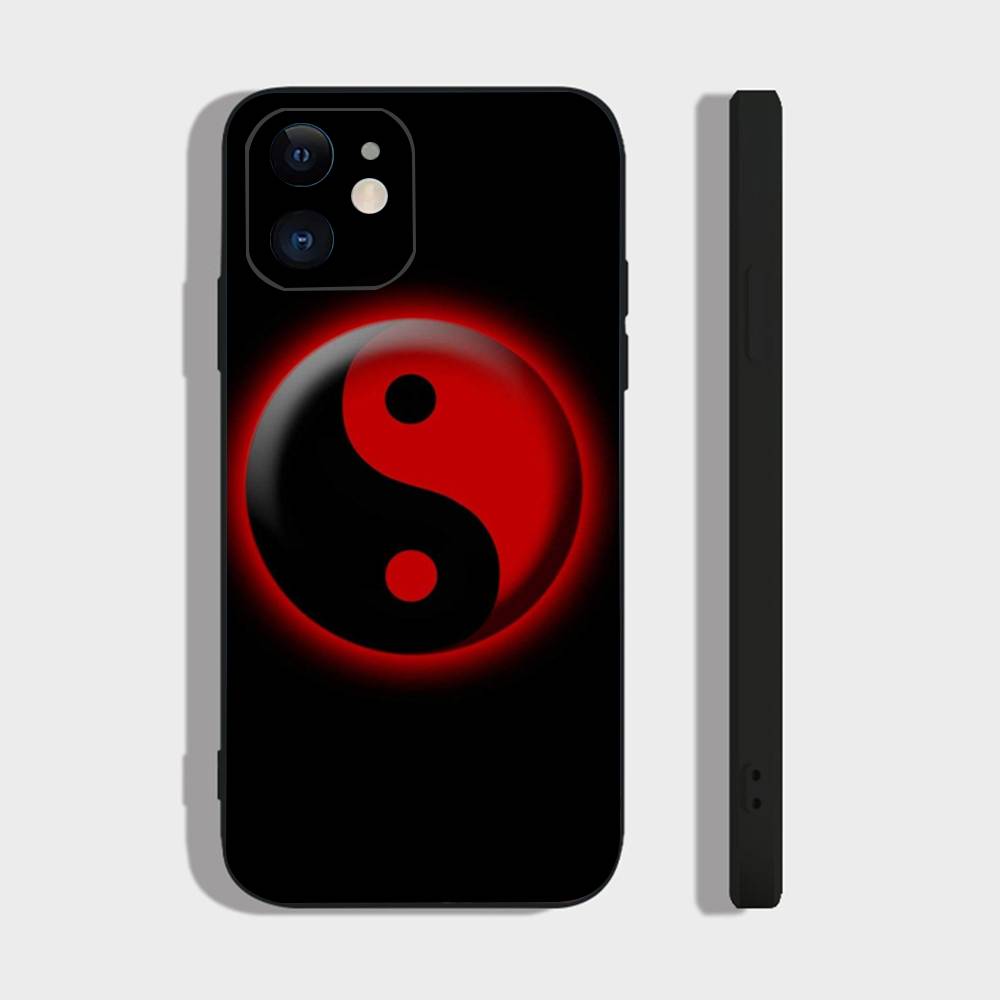 Tai Chi Symbol Phone Case For IPhone 17 Air 16 15 14 13 Pro Max 11 12 Black Silicone Cover