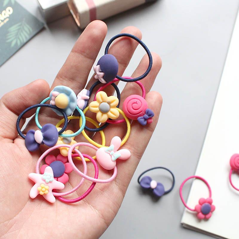 20PCS Children Hair Ties Headdress Not Hurt Scrunchies Girls Elastic Hair Band Kids Hair Rope Rubber Band Set Hair Accessories