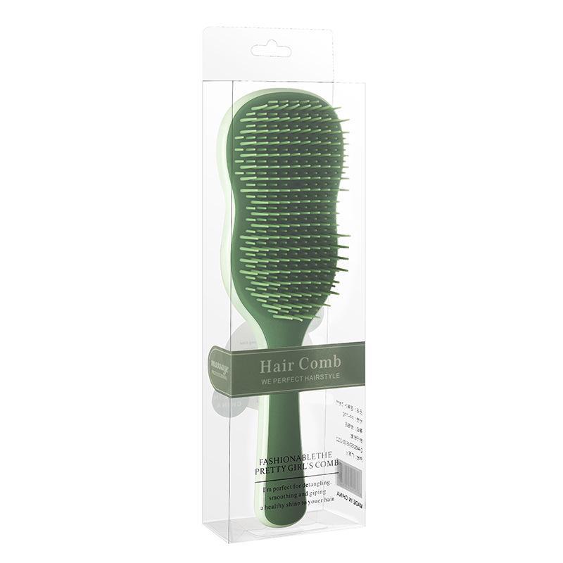 Peigne à cheveux en feuille de bananier: Peigne de massage et de coiffage à coussin d'air sans nœud pour filles
