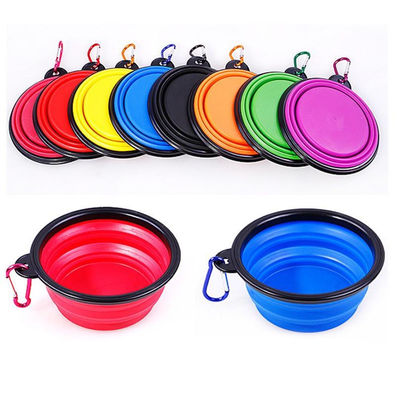Outdoor Travel Portable Feeding Bowls Cat Dog Bowl Pet Items Dog Food Bowl Food Water Container Silicone Bowl Collapsible