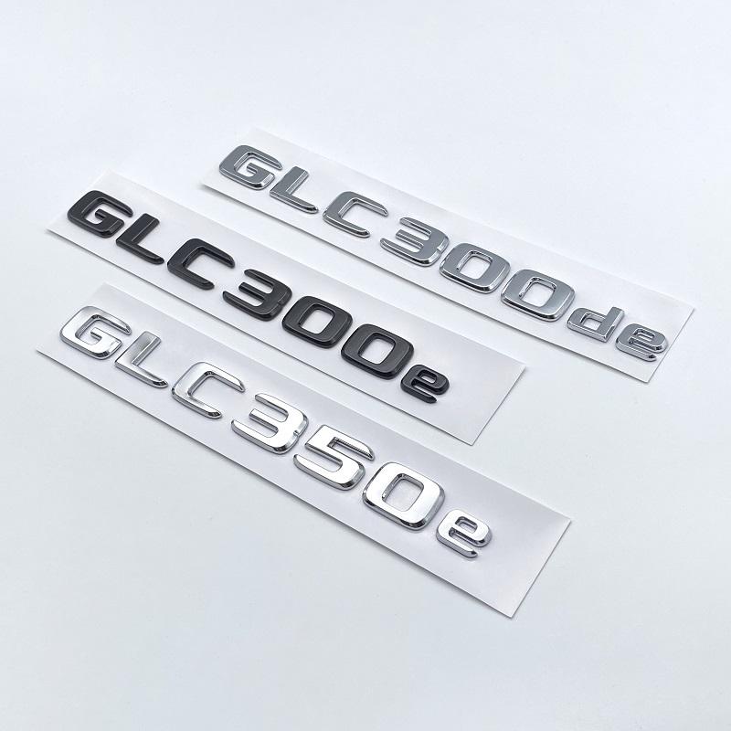 HVYWS1 3D chromuotos juodos raidės GLC300de GLC300e GLC350e GLC400e 4Matic emblema Mercedes Benz GLC X253 automobilio bagažinės logotipui lipdukas