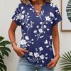 Tops para Mujer Camiseta de Manga Corta Camisas de Verano con Cuello en V Blusas de Trabajo Túnica de Negocios