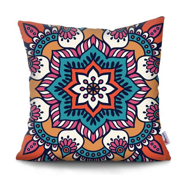 Home Decor Colorful Mandala & Geometric Printed Pillowcases Pattern Cushion Cover Suitable for Sofa Bedroom Car Pillow Cover
