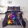Homewish Musik-Themen-Bettbezug-Set, Hippie-Gitarren-Bettwäsche-Set, Bettbezug-Set mit Musiknoten, Schlafzimmerdeko