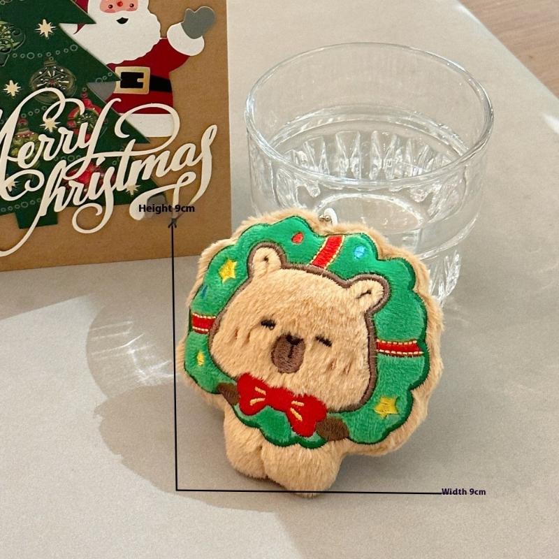 Cute Cartoon Christmas Plush Doll Pendant Keychain Kawaii Stuffed Doll Chain Backpack Pendant Car Key Chain Accessories Gifts