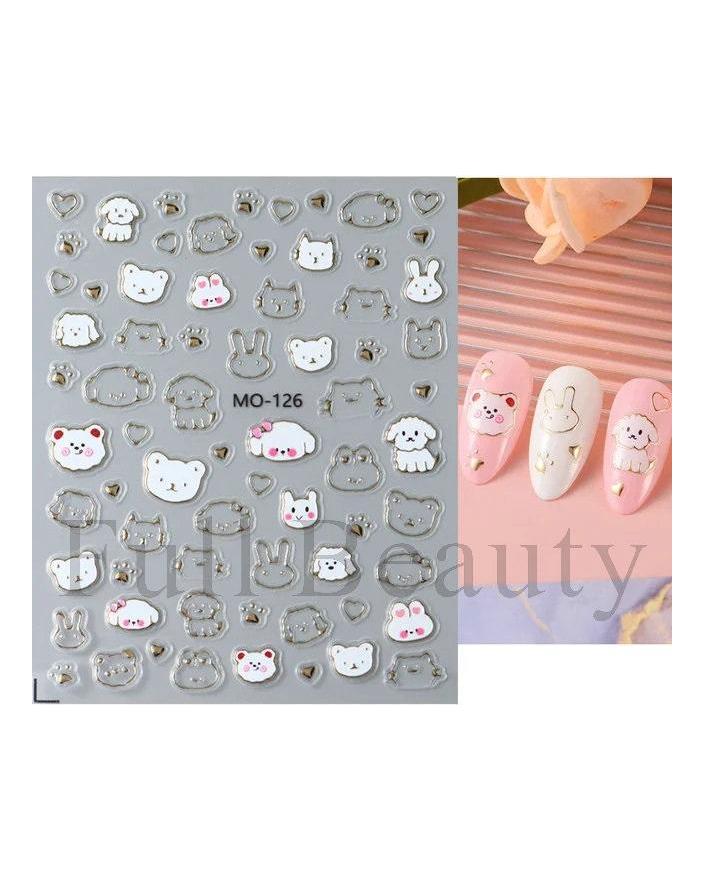 Colorful Butterfly Laser Manicure Decor Sliders Relief Engraved 5D Embossed Nail Stickers Nail Art Sticker Decal