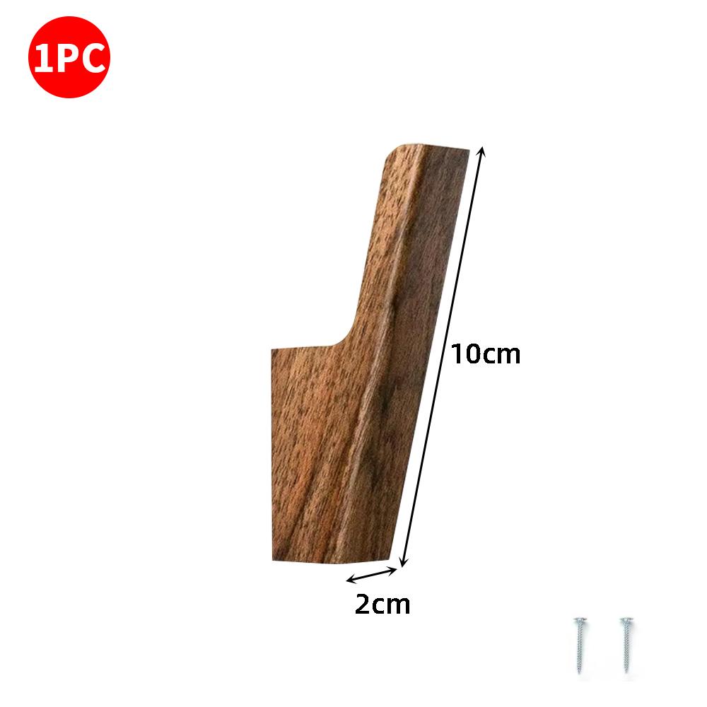 Wooden Coat Hook Wall Hooks, Heavy-duty Walnut Wood Hook, Decorative Key Holder Coat Rack Wall-mounted Hook Clothes Hanger