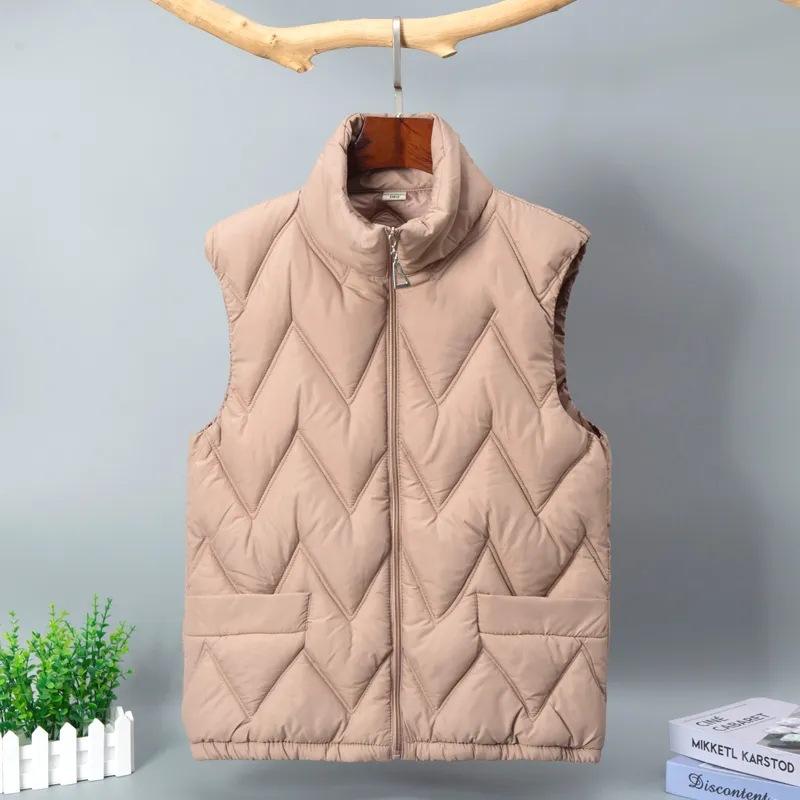 

Down cotton vest women s autumn and winter fashion mother vest jacket loose and light vest vest warm cotton jacket top 3XL [recommended 80--110]