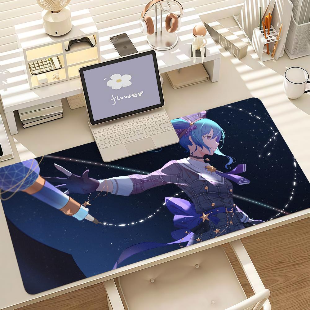 Virtual Singer HHoshimachi SSuisei Mouse Pad Anti Slip Rubber Edge Locked Thickened Laptop Gaming Desk Mat