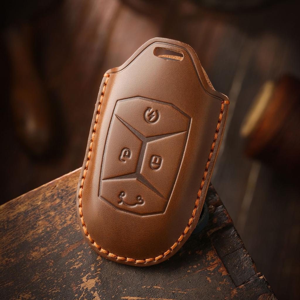 Retro Schlüsselhülle ist passend für Lynk & Co 03 echtes Leder 2022 spezielle Schnalle rein handgefertigte Rindsleder Autoschlüsselhülle