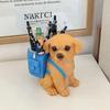Large Capacity Dog Pen Holder Labrador Simulation Funny Makeup Brushes Holder Drop-resistant Plastic Desktop Organizer