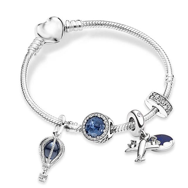 Love You Forever Beads Charm Bracelets Elegant Silver Color Snake Chain Bracelets For Women Lover Jewelry Gift Special Offer
