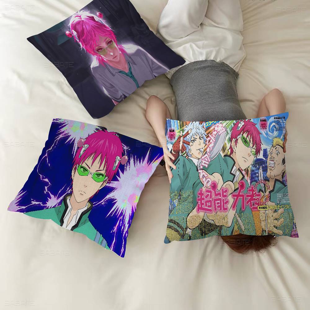 The Disastrous Life Of Saiki K Saiki Kusuo Cushion Polyester Sofa Cushions Decorative Throw Pillows Home Decoration Pillowcover