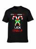Funny Christmas Candy Cane Lick Itself T-shirt
