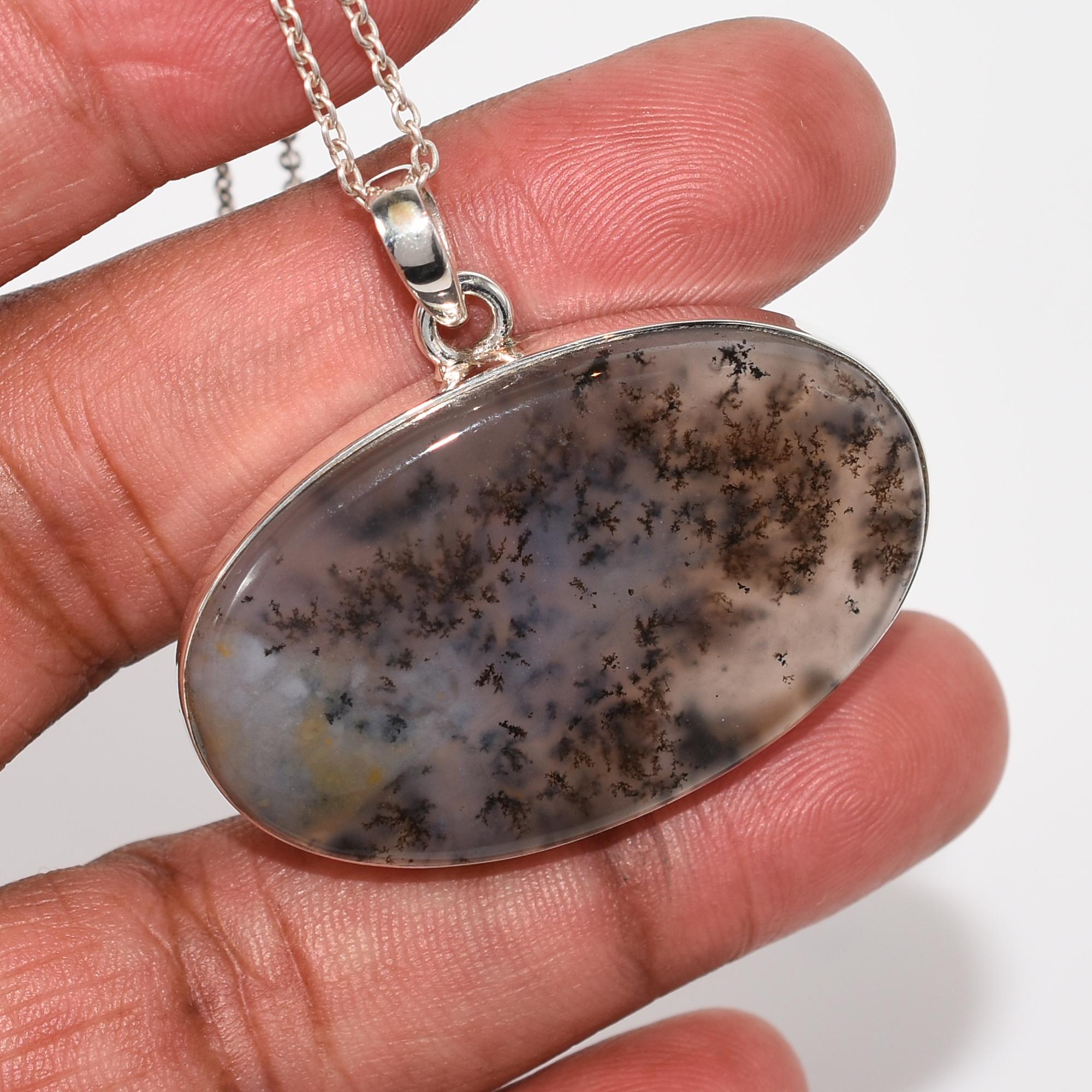 

Natural Robinson ranch plum agate Pendant, 925 Sterling Silver Necklace, Designer Necklace For Women, Robinson Gemstone, Handmade Jewelry 1.53 Inches length чёрный