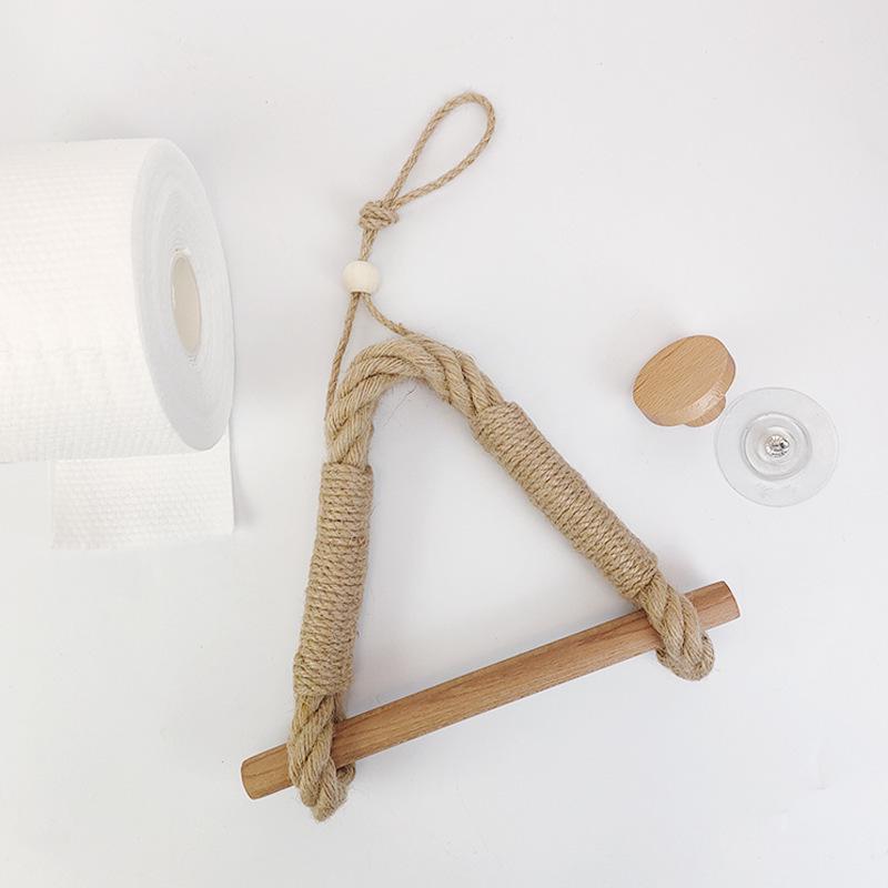 Handgeweven Punch-Free Hennep Touw Toiletpapierhouder Doos