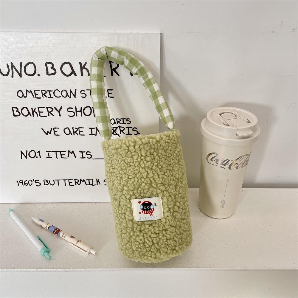 Fashion Protective Cover Water Bottle Bag Plaid Water Bottle Sleeve Portable Insulated Design Bottle Handbag Travel