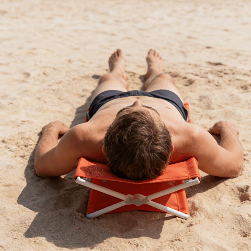 1Pc Folding Beach Pillow, Portable Outdoor Headrest, Camping Folding Cushion, Beach Leisure Pillow, Compact And Portable, Does Not Take Up Space