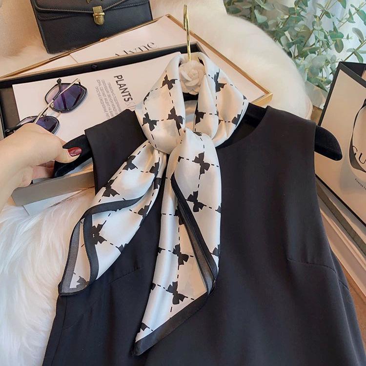 Bandanas Quadratisch 100% Seide Schal Damen Mädchen Stirnband Accessoires Taschentuch Halstuch Haarschal Modedruck Halstücher