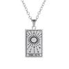 Cazador Tarot Cards Necklace The Star World Fortune SUN Moon Tarot Neck Chain Stainless Steel Vintage Punk Jewelry for Women Men