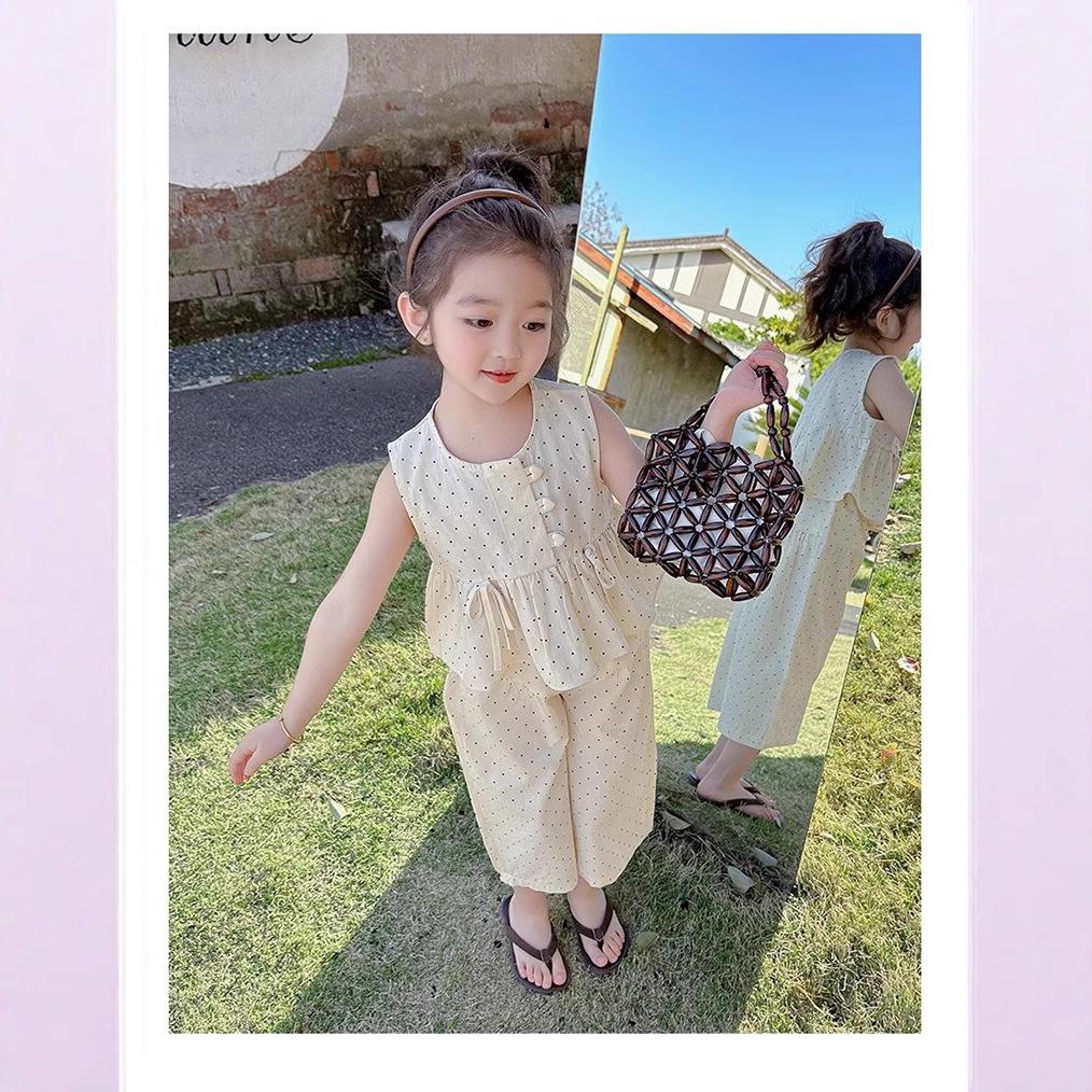 Girls' Floral Summer Set 2025: Casual Top & Loose Long Pants