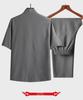 Men's Chinese Style Casual Cotton Linen Short-Sleeve Suit for Middle-Aged and Elderly Summer Wear