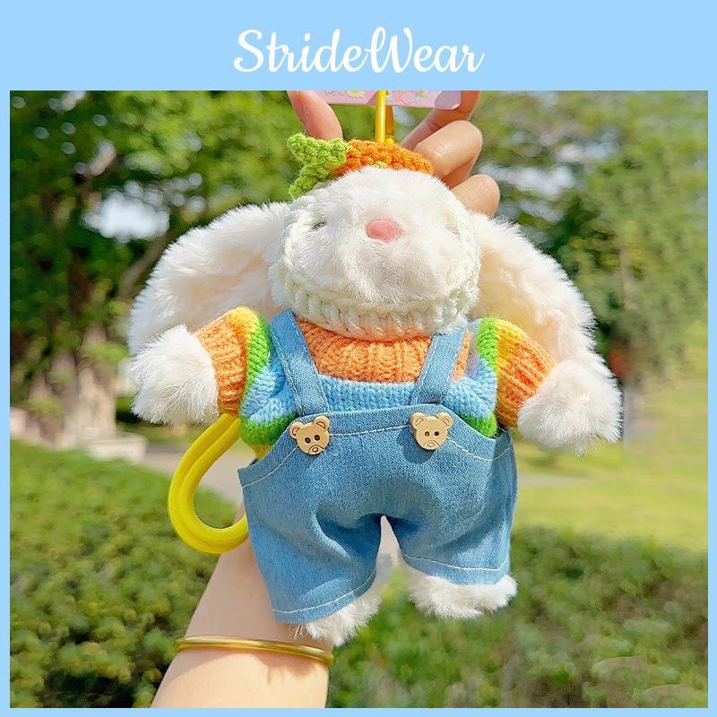 Lop Ear Strap Pants Cartoon Plush Pendant Keychain For Kids And Teen Accessories