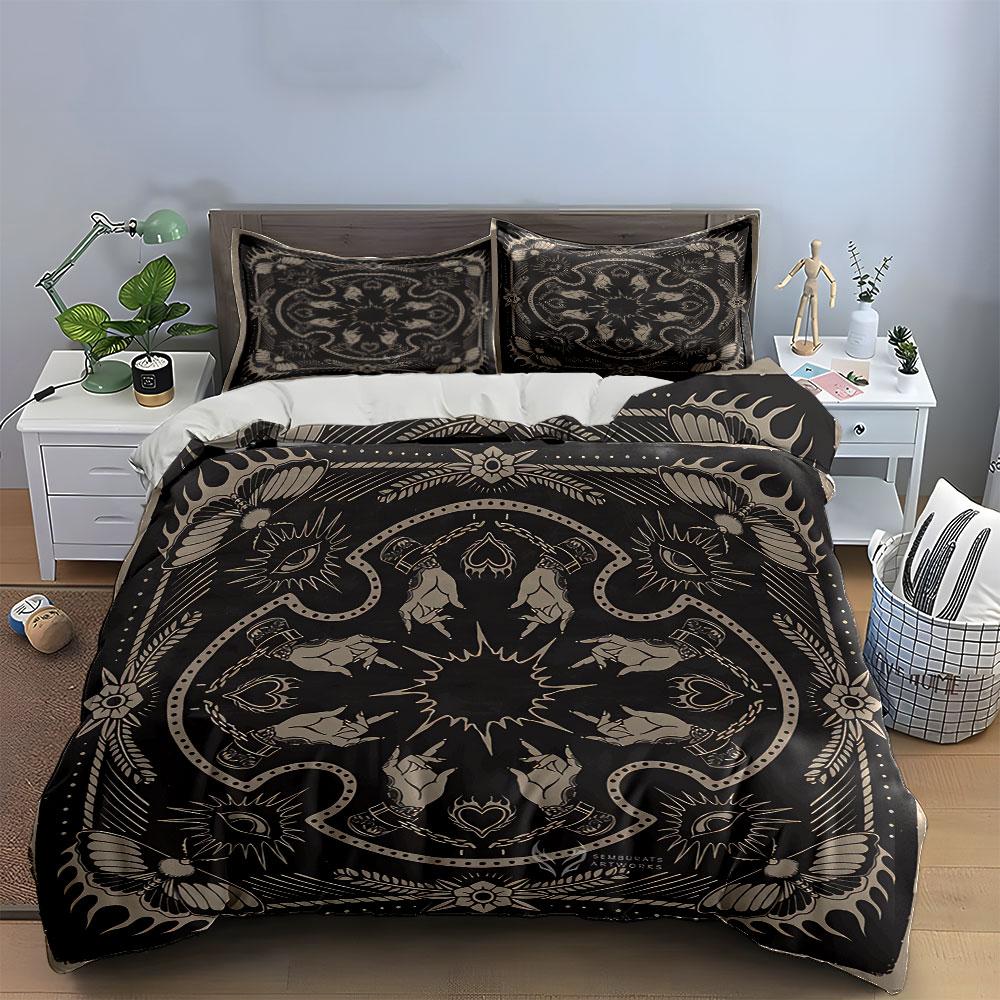 Mystical Symbol Design Bedding Duvet Cover Set Duvet Cover Pillowcases  (1*Duvet Cover 2*Pillowcases, without duvet insert)