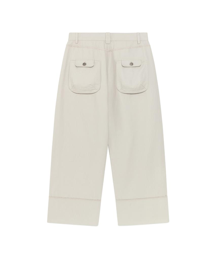 THE COLDEST MOMENT Tcm Cut Out Offset Pocket Pants (Beige)