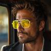 Steampunk Metal Square Sunglasses Men  Luxury Brand Vintage Double Beam Driving Sunglass Trendy Punk Shades For Male UV400
