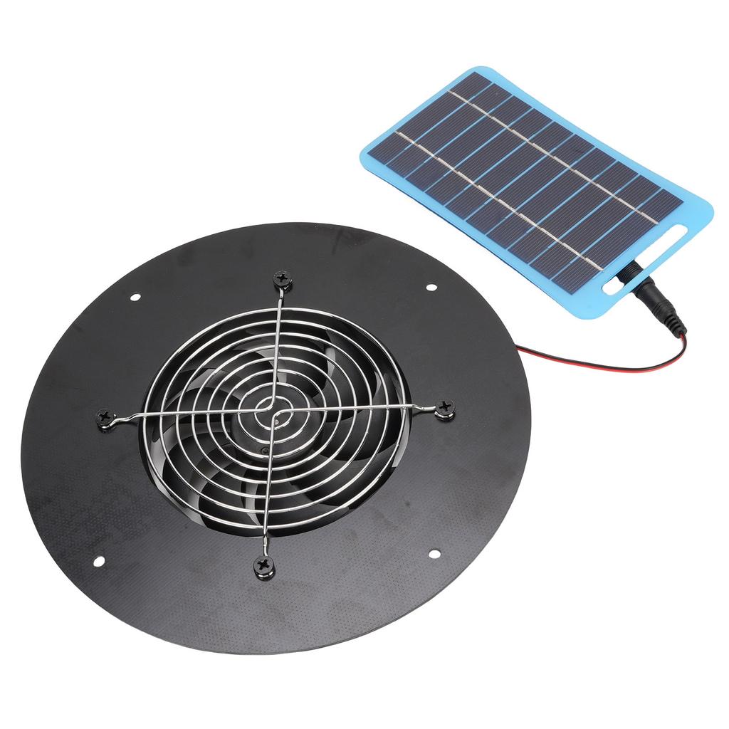 Solarbetriebener Abluftventilator Rund 5W Tragbarer Solarpanel-betriebener Ventilator Leise für Hühnerställe