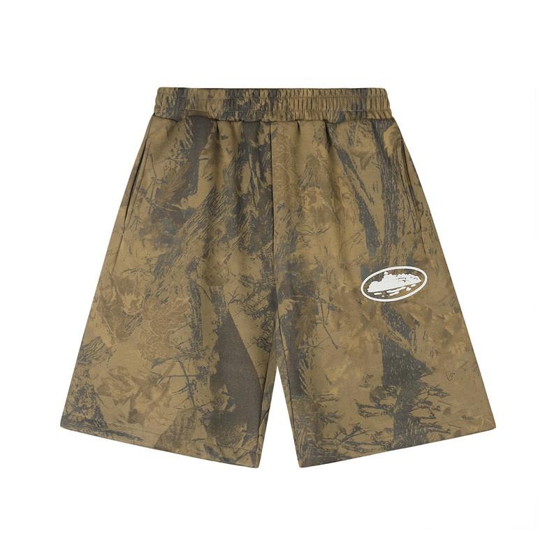 Corteiz Camo Print Loose Fit Straight Cut Cotton Shorts Men Women Casual Five-Quarter Pants