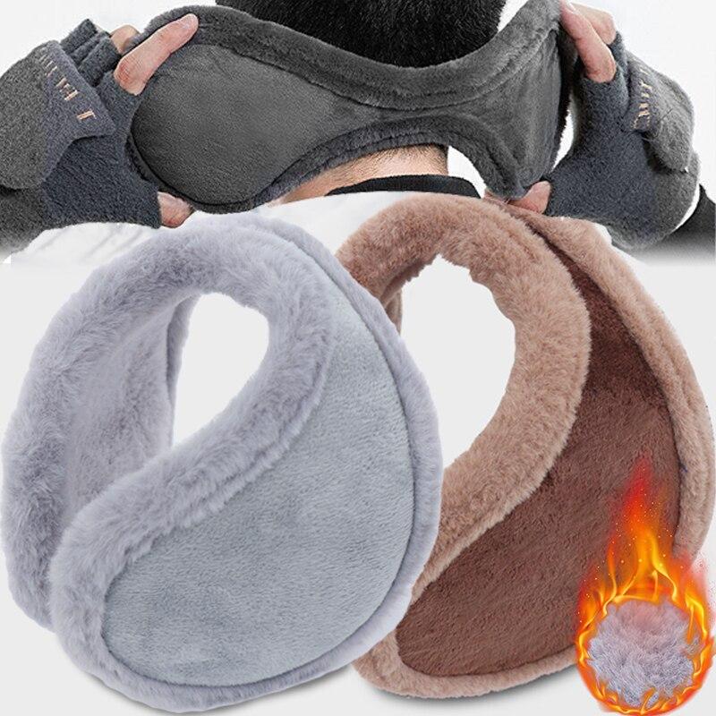 Paraorecchie Invernale Unisex Pieghevole – Caldo Con Interno In Pelo Di Coniglio – Per Sci, Ciclismo E Attività Outdoor – Nero
