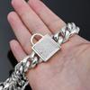 14mm Wide Gold Dog Leash and Titanium Steel Collar with Paved Diamond Buckle