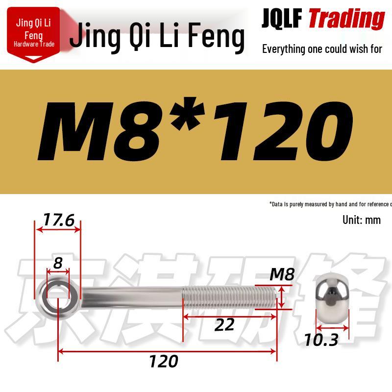 Stainless Steel GB798 Eye Bolt, Full Series M5-M16