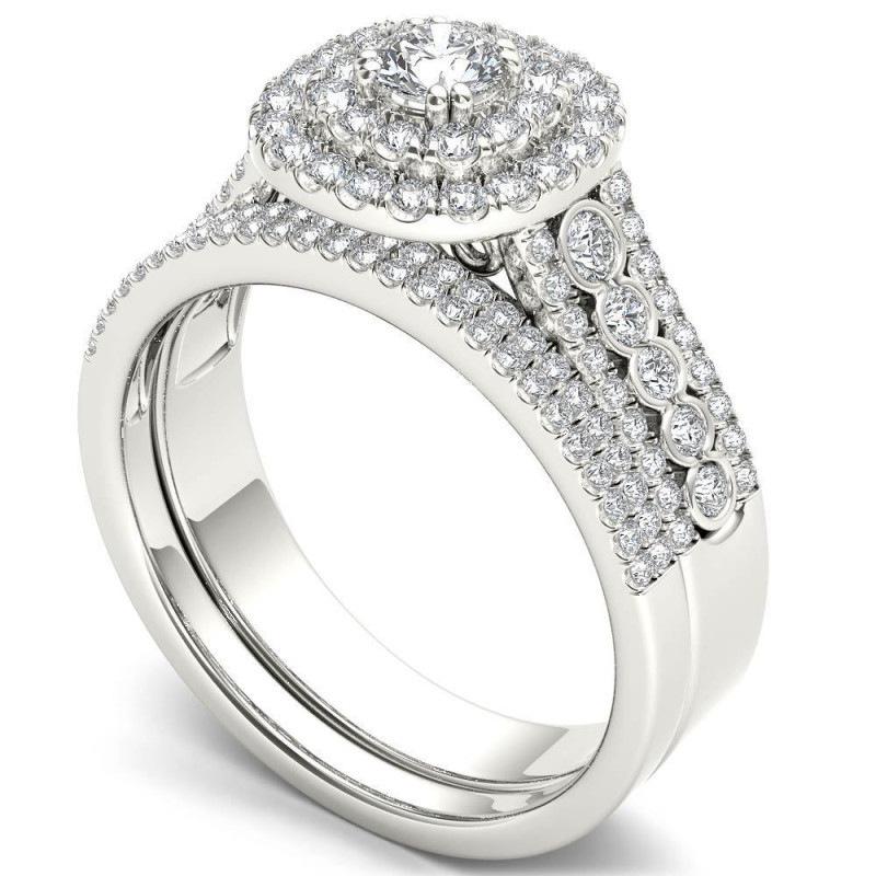 Silver Zirconia Inlaid Diamond Ring - Elegant Women's Jewelry